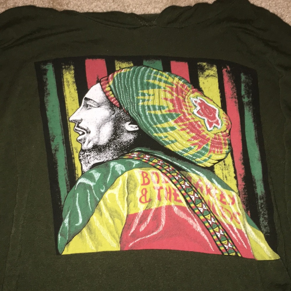Long sleeve bob Marley crop top